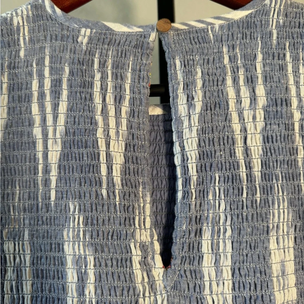 SAYLOR Zinnia Indigo Blue Ruffle Ikat Mini Dress NWOT - Picture 9 of 12